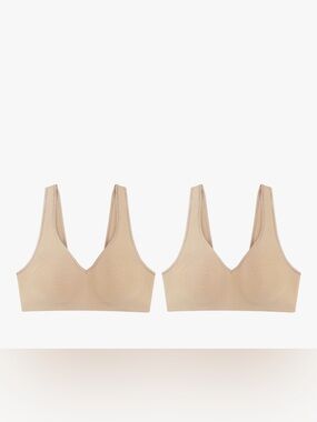 Hanes 2 pack Seamless Nude Wireless Comfort Bra, size X-large like new